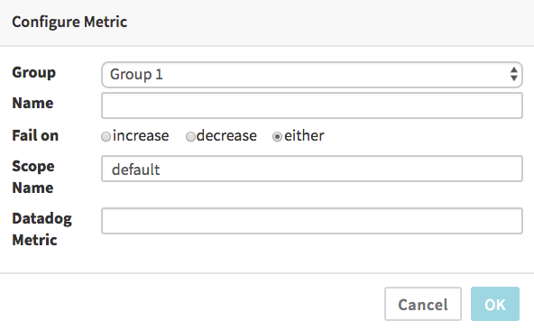 DataDog Metric Dialog